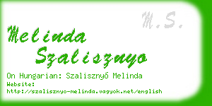 melinda szalisznyo business card
