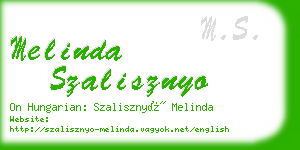 melinda szalisznyo business card